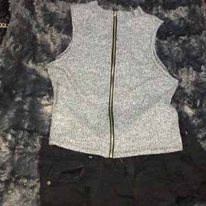 Forever 21 - Zip Up Crop Top / Size Large